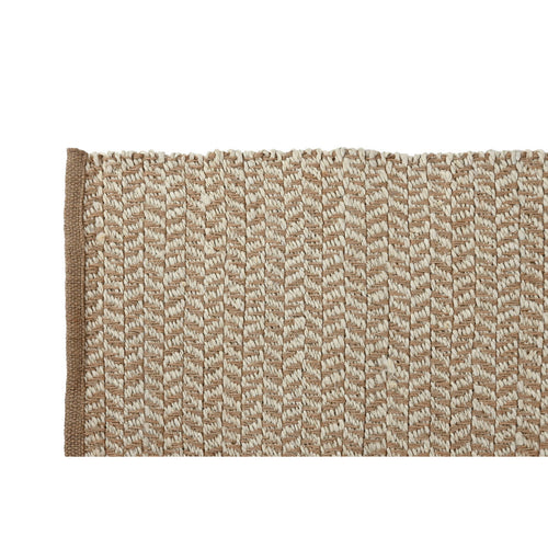 Alfombra blanca y natural de yute, 120 x 1 x 180 cm — imagen 2