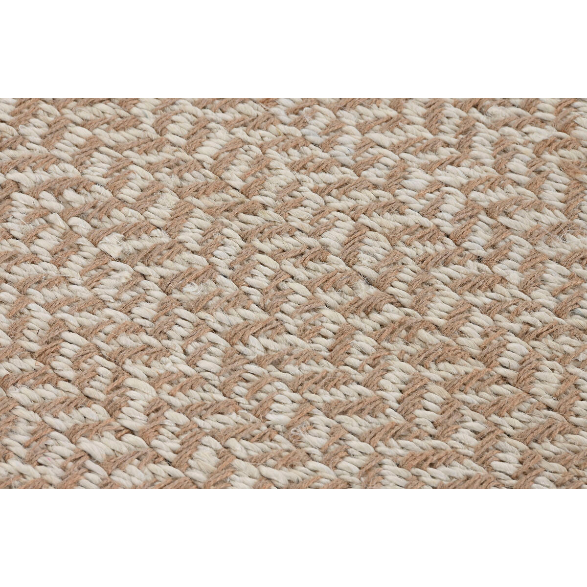 Alfombra blanca y natural de yute, 120 x 1 x 180 cm — imagen 3