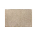 Alfombra blanca y natural de yute, 120 x 1 x 180 cm