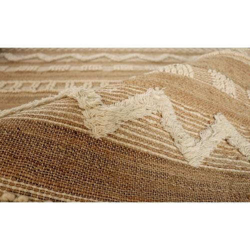 Alfombra boho antideslizante de poliéster, yute y lana, 140 x 200 cm — imagen 2