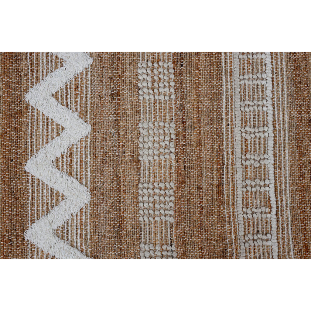Alfombra boho antideslizante de poliéster, yute y lana, 140 x 200 cm — imagen 4