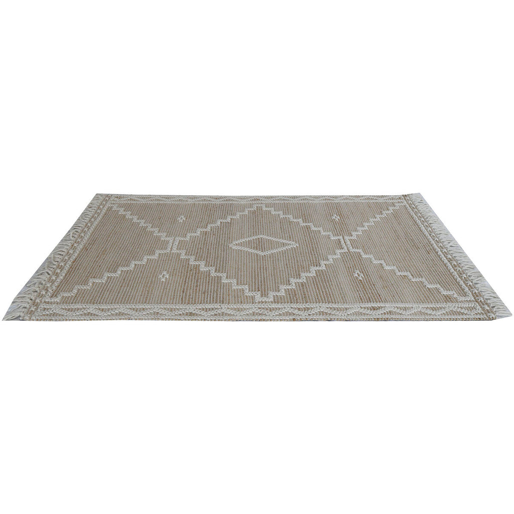 Alfombra boho de algodón, poliéster, yute y lana, 140 x 200 cm — imagen 3