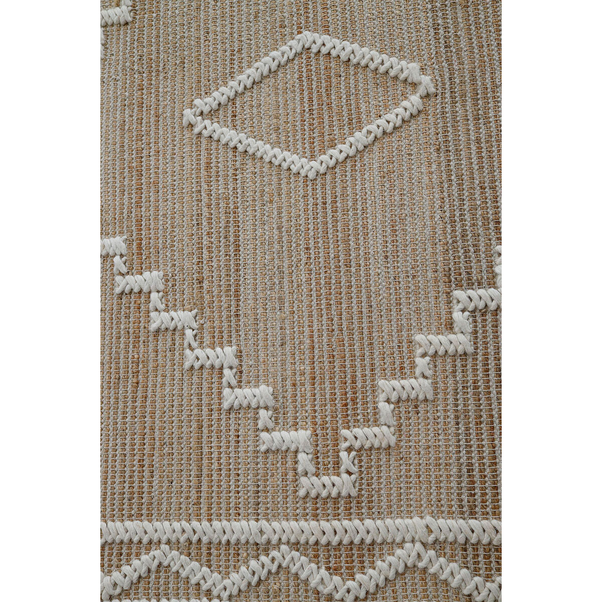 Alfombra boho de algodón, poliéster, yute y lana, 140 x 200 cm — imagen 4