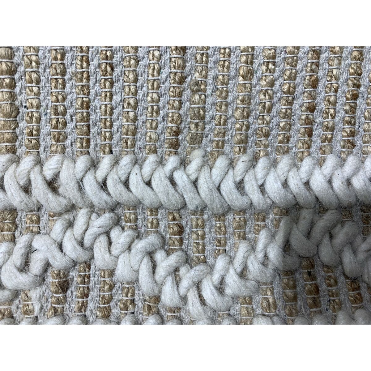 Alfombra boho antideslizante, algodón y yute, 200 x 300 cm — imagen 2