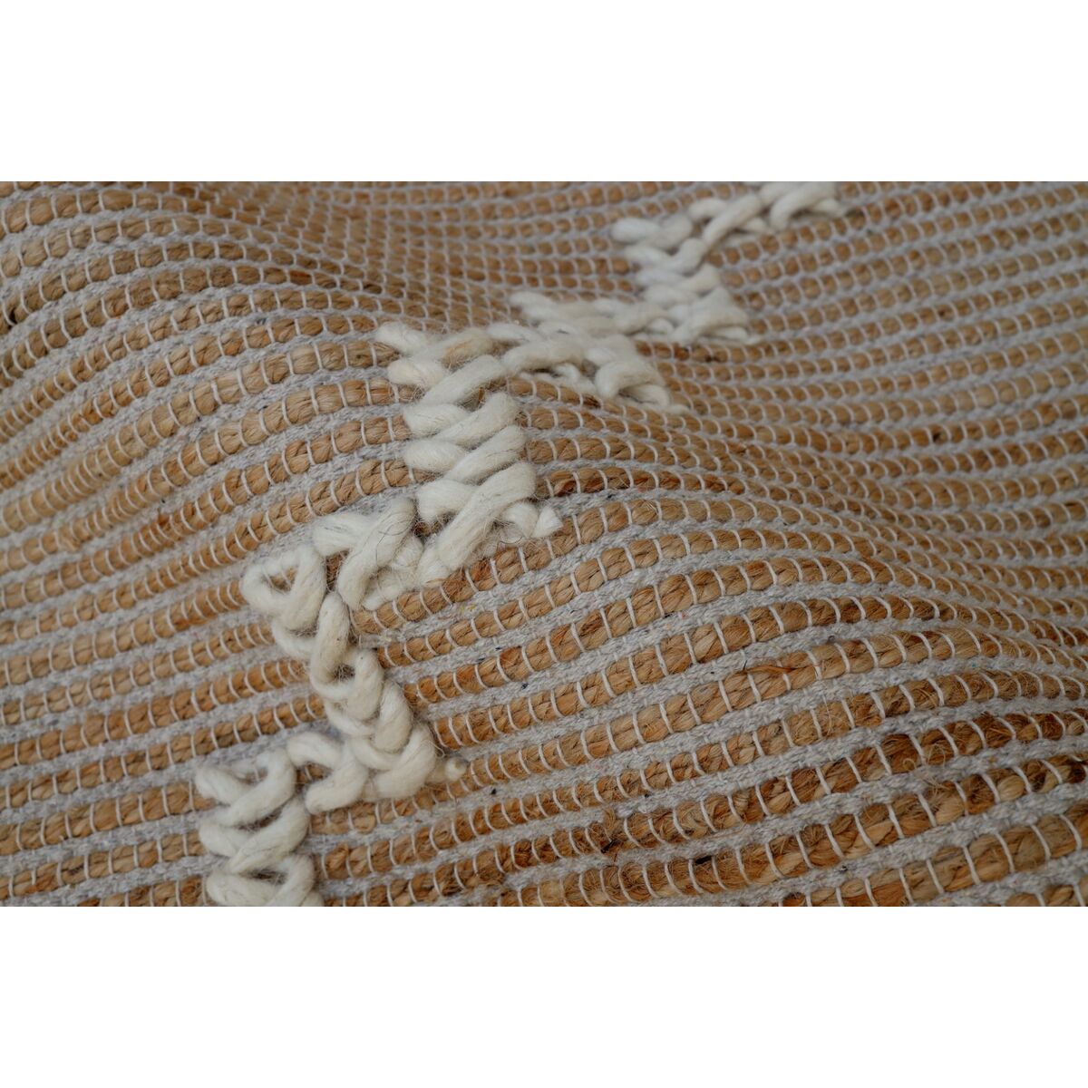 Alfombra boho antideslizante, algodón y yute, 200 x 300 cm — imagen 3