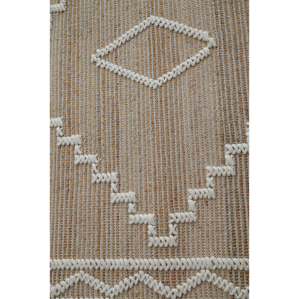 Alfombra boho antideslizante, algodón y yute, 200 x 300 cm — imagen 5
