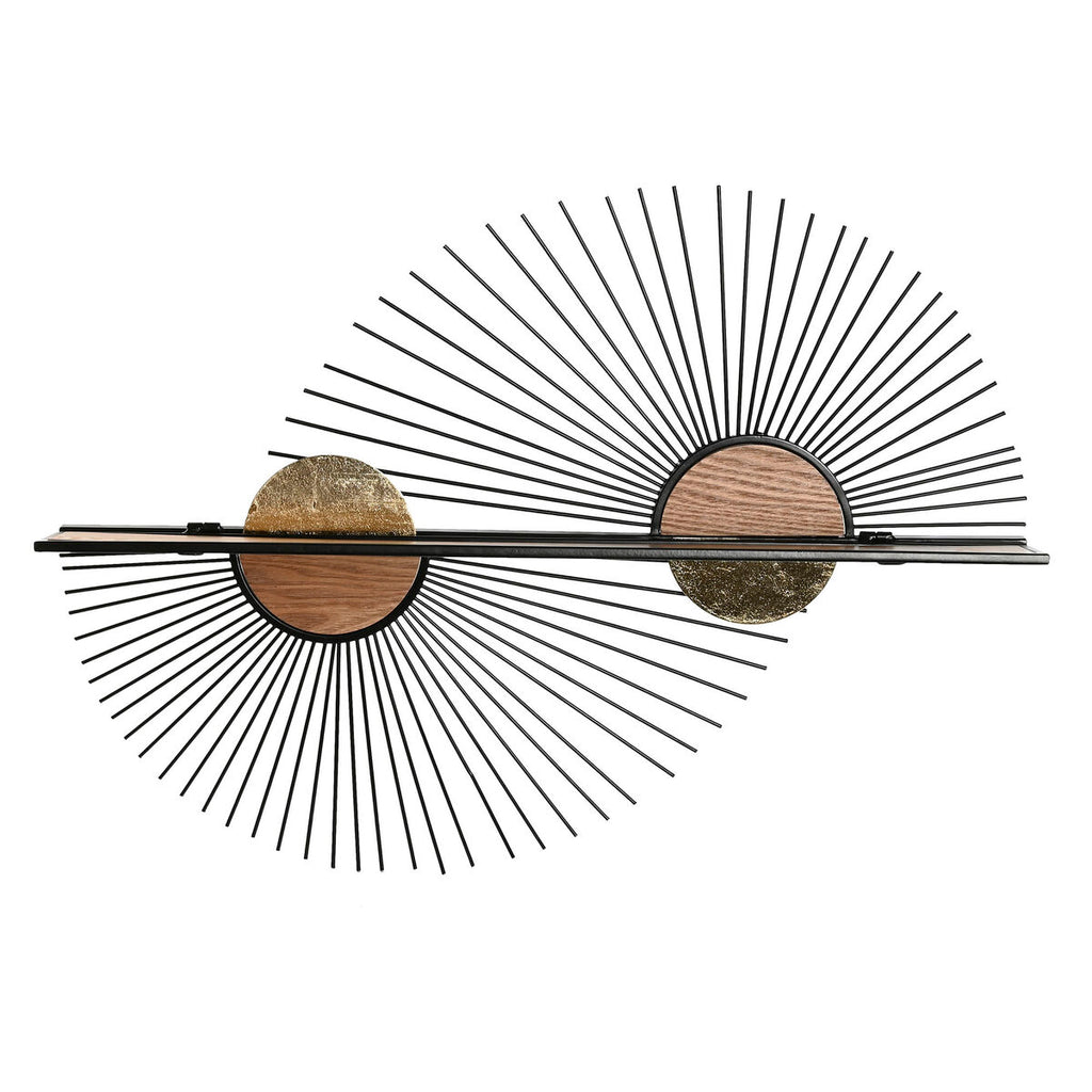 Estantería de pared de metal y madera MDF, 70 x 12 x 51 cm