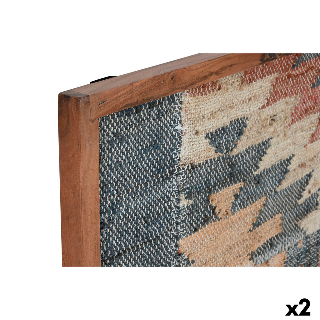 Cuadro indio de algodón y acacia, 75 x 3 x 105 cm — imagen 2