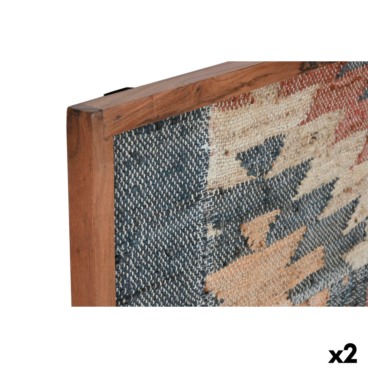 Cuadro indio de algodón y acacia, 75 x 3 x 105 cm — imagen 2