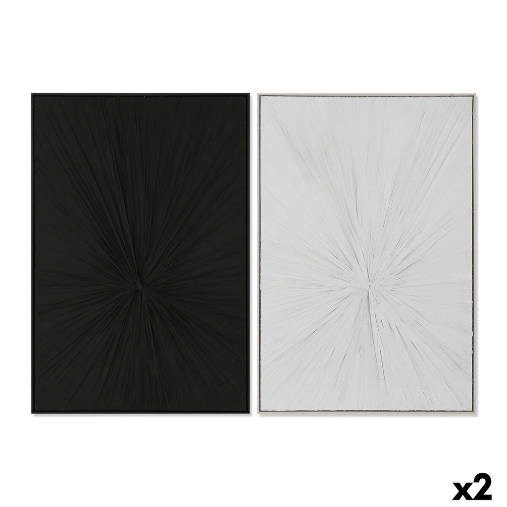 Cuadro lienzo 3D en yeso, negro y beige