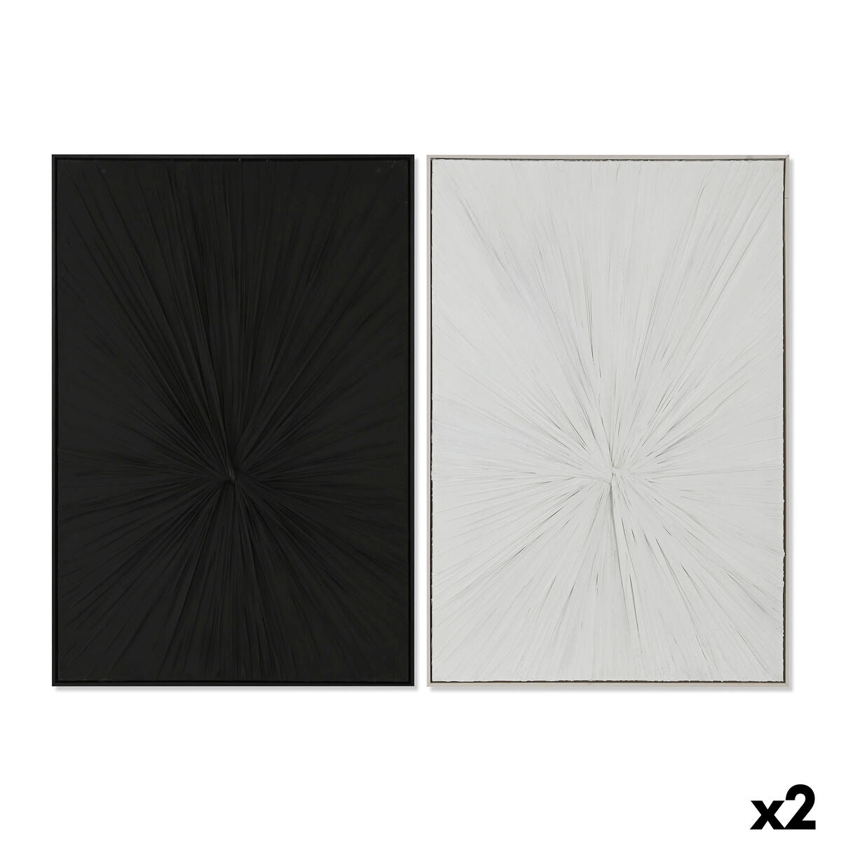 Cuadro lienzo 3D en yeso, negro y beige
