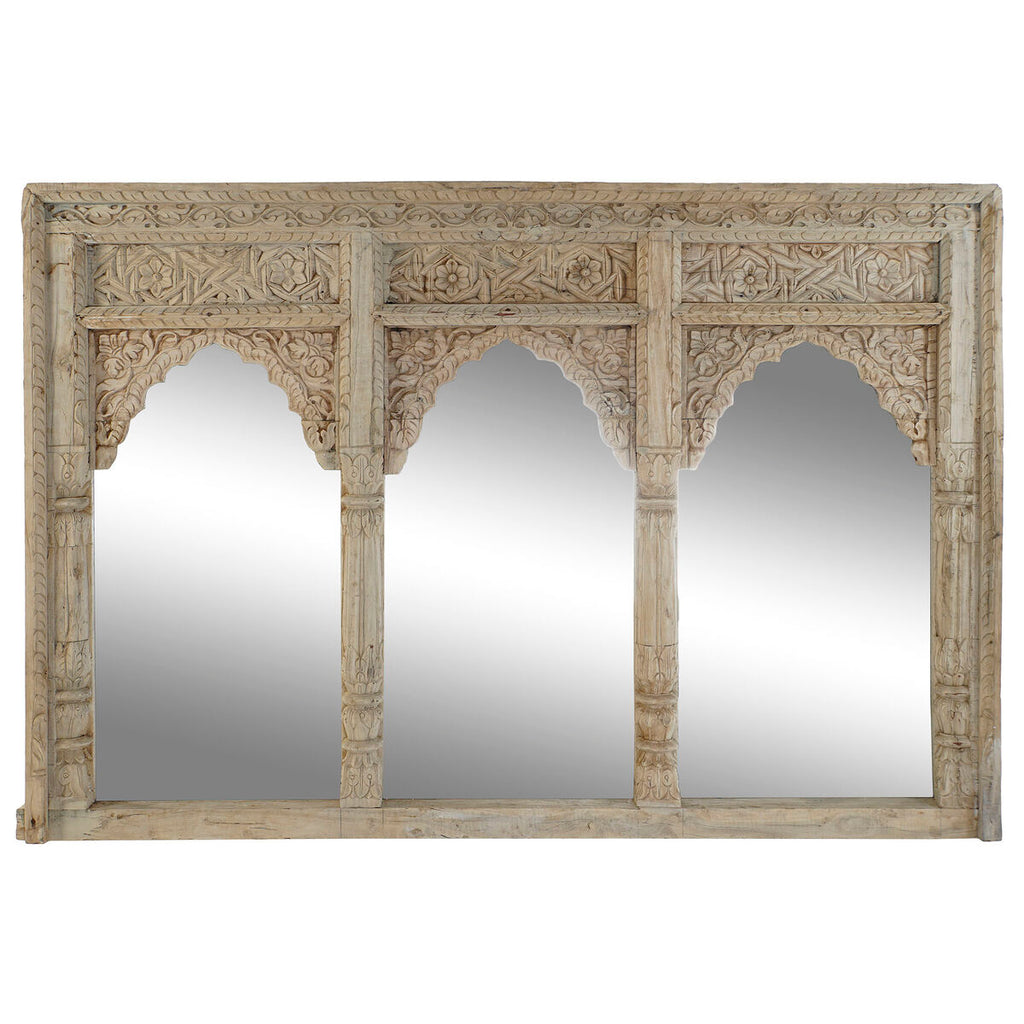 Espejo de pared rectangular de teca, 160 x 12 x 110 cm