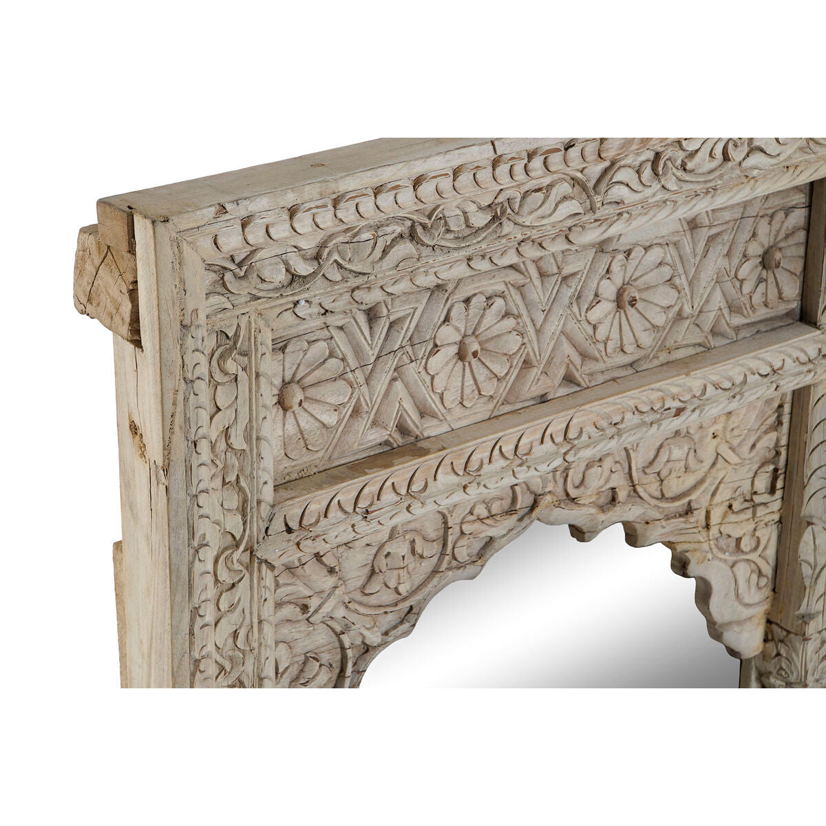 Espejo de pared natural de teca, 60 x 10 x 85 cm — imagen 2