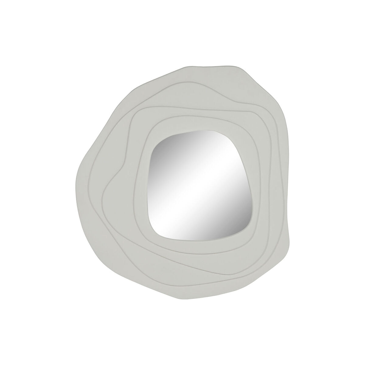 Espejo de pared ovalado de madera blanca, 97 cm de alto