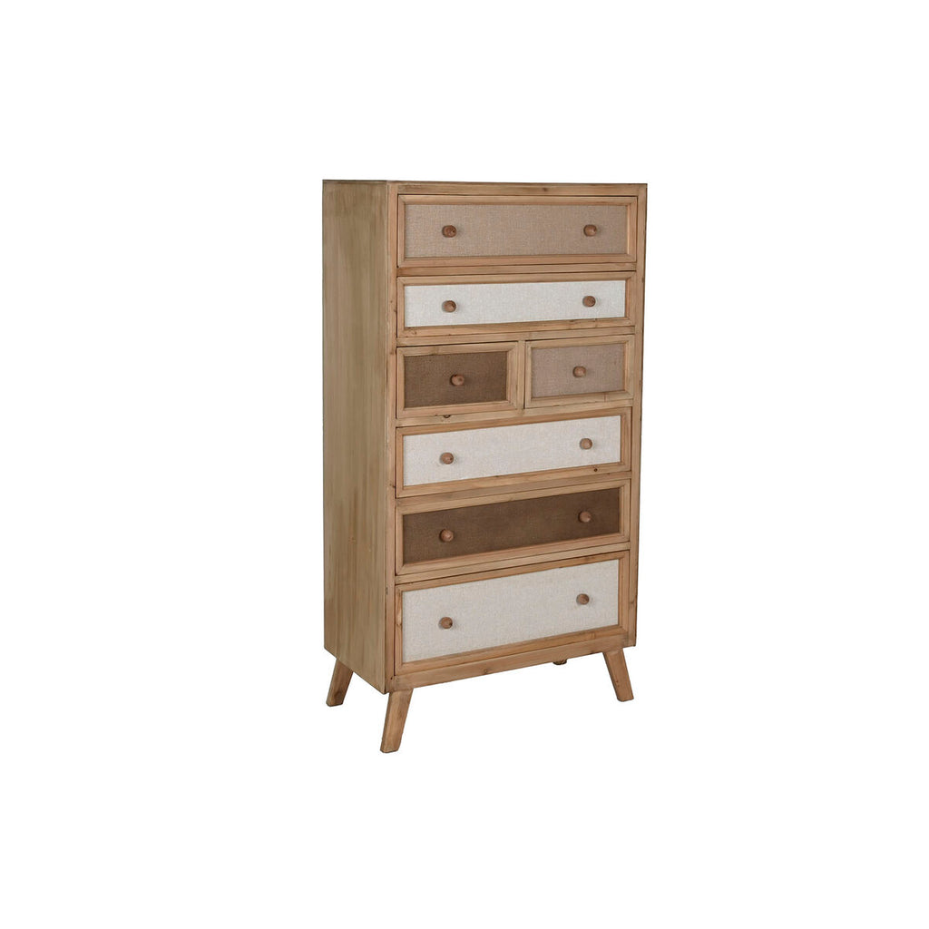 Cajonera de abeto y lino de estilo tradicional, 138 cm