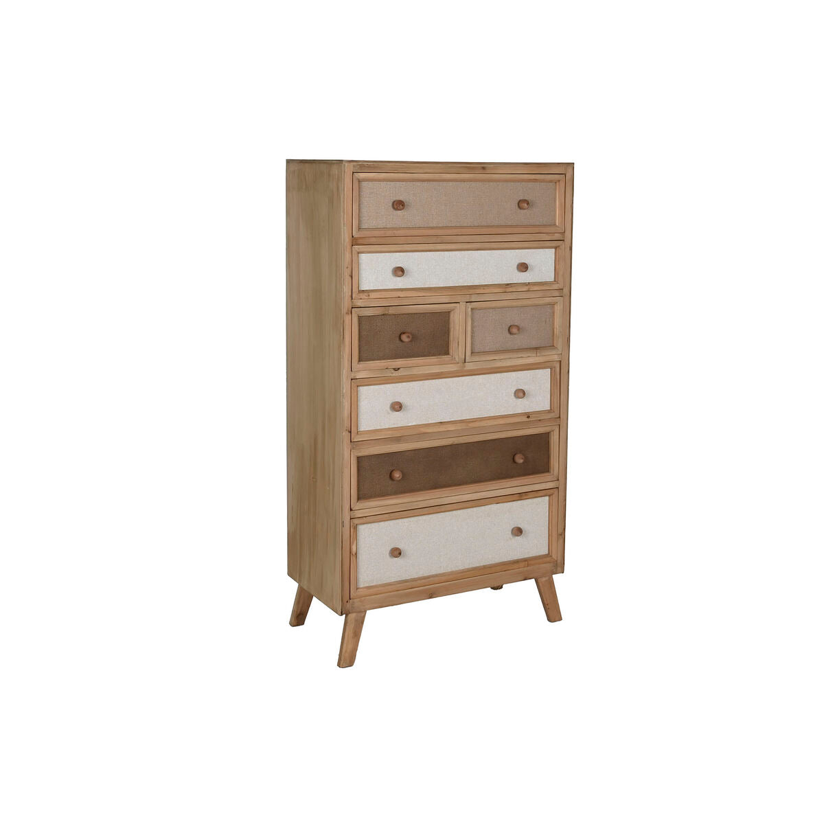 Cajonera de abeto y lino de estilo tradicional, 138 cm