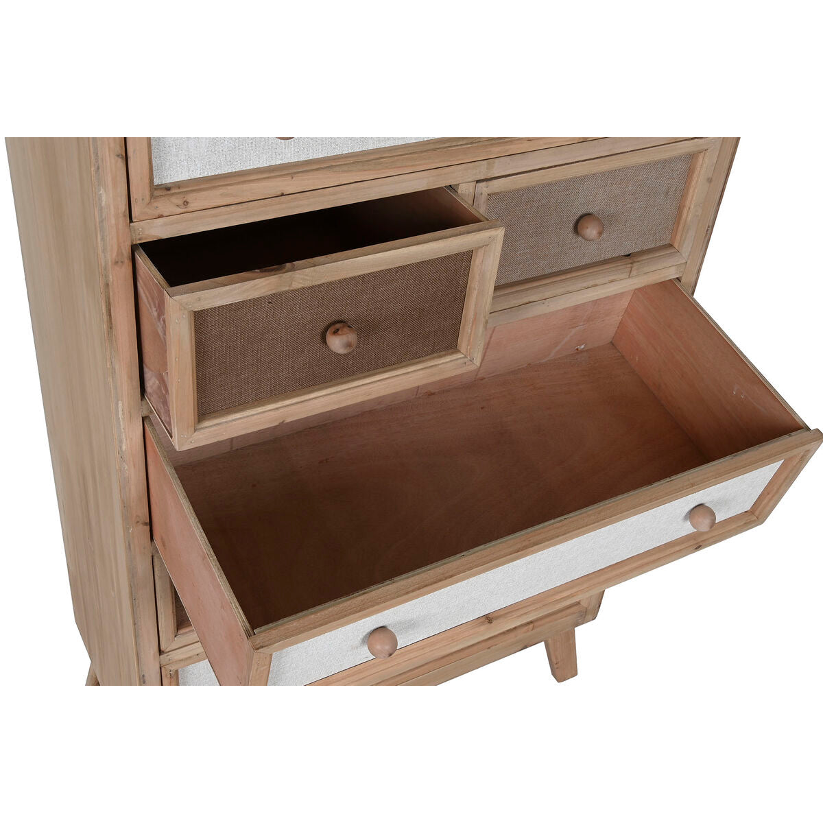 Cajonera de abeto y lino de estilo tradicional, 138 cm — imagen 3