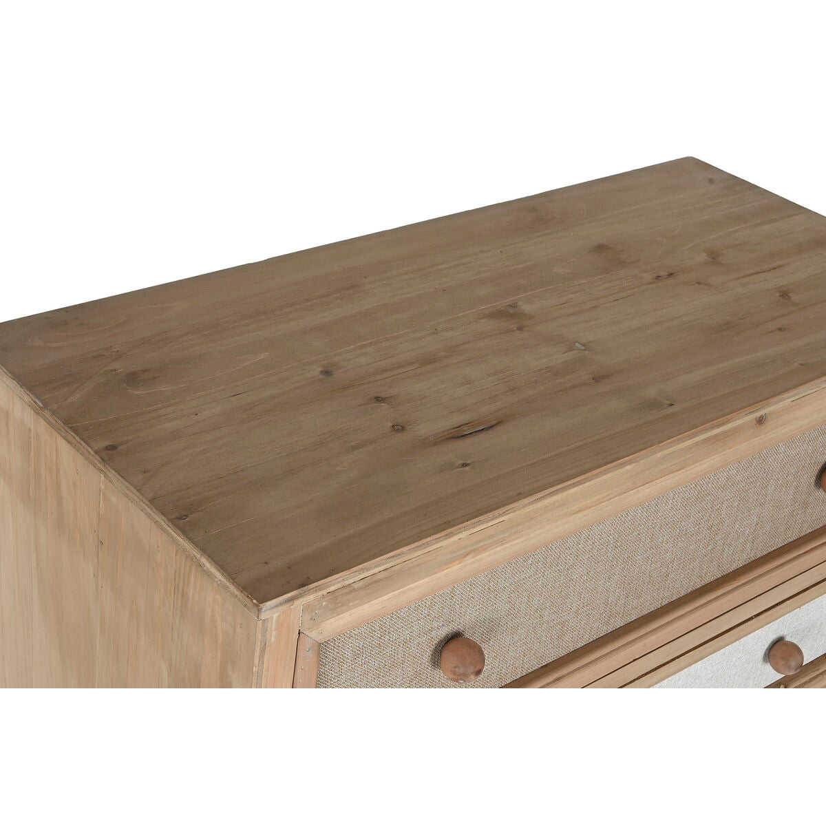 Cajonera de abeto y lino de estilo tradicional, 138 cm — imagen 4