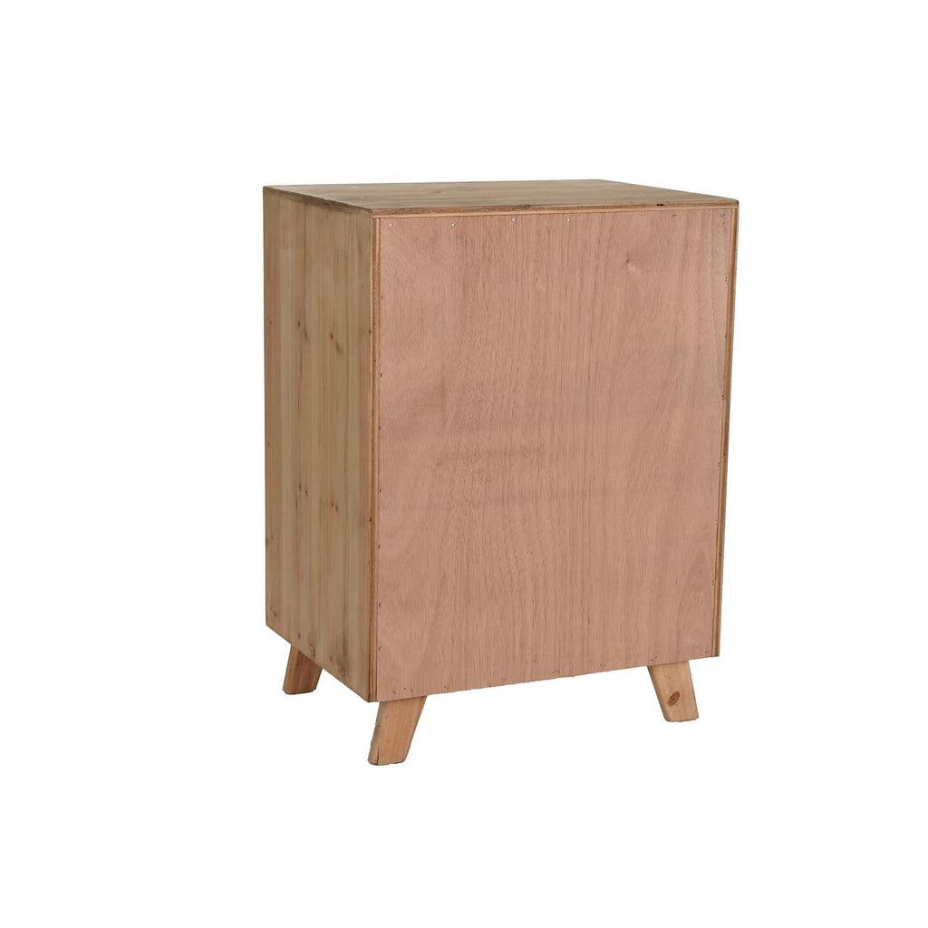 Mesita de noche de lino y madera de abeto, 48 x 35 x 66 cm — imagen 2