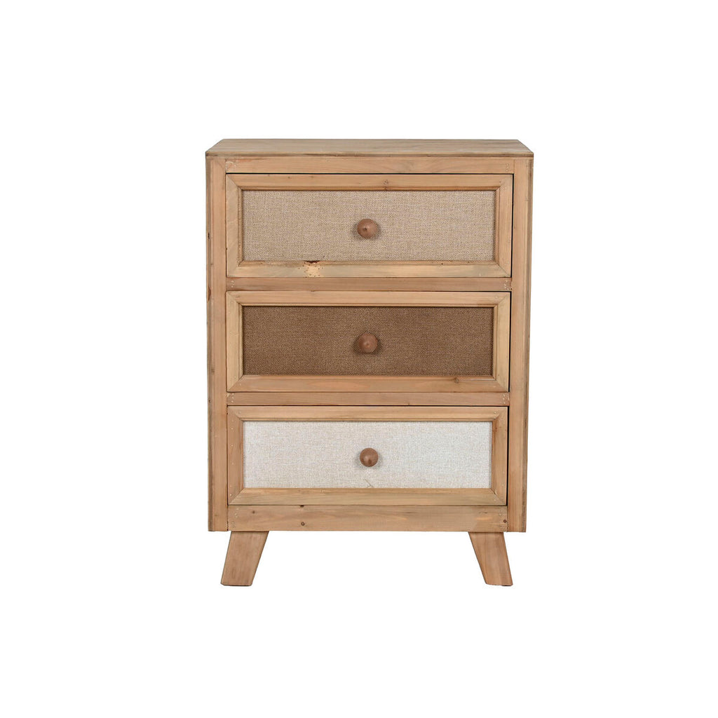 Mesita de noche de lino y madera de abeto, 48 x 35 x 66 cm — imagen 6