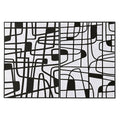 Cuadro moderno pintado a mano, blanco y negro, 103 x 4,5 x 143 cm