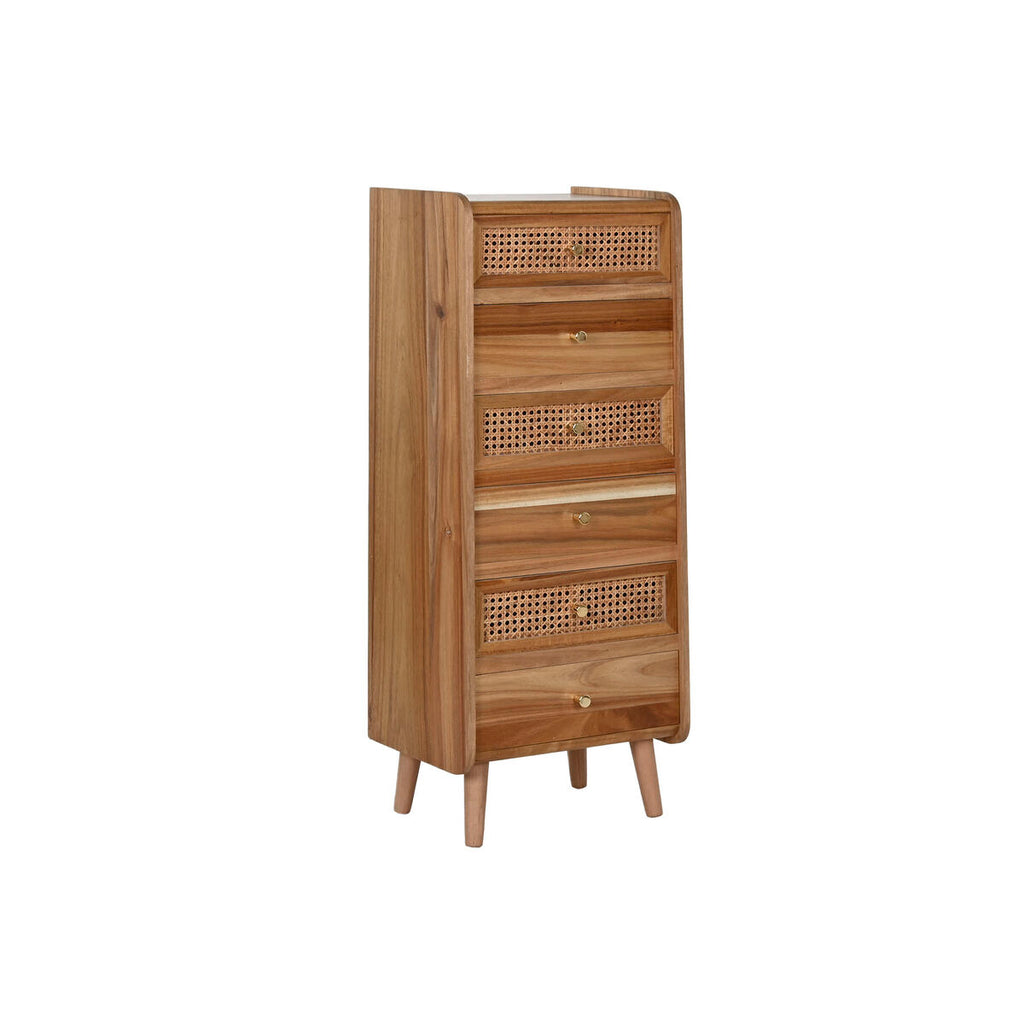 Cajonera de 6 cajones en acacia y MDF, marrón