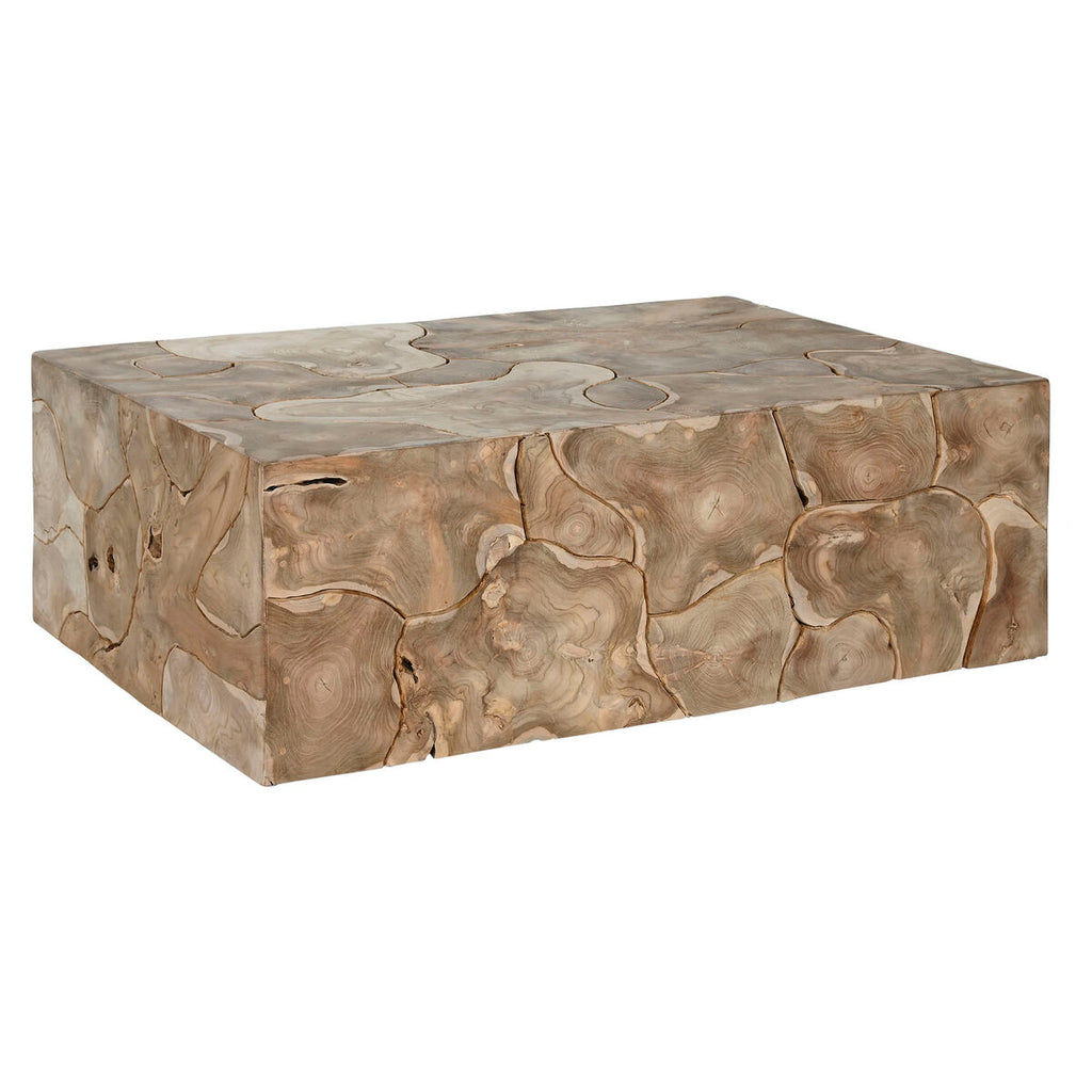 Mesa de centro de madera de teca natural, 120 cm