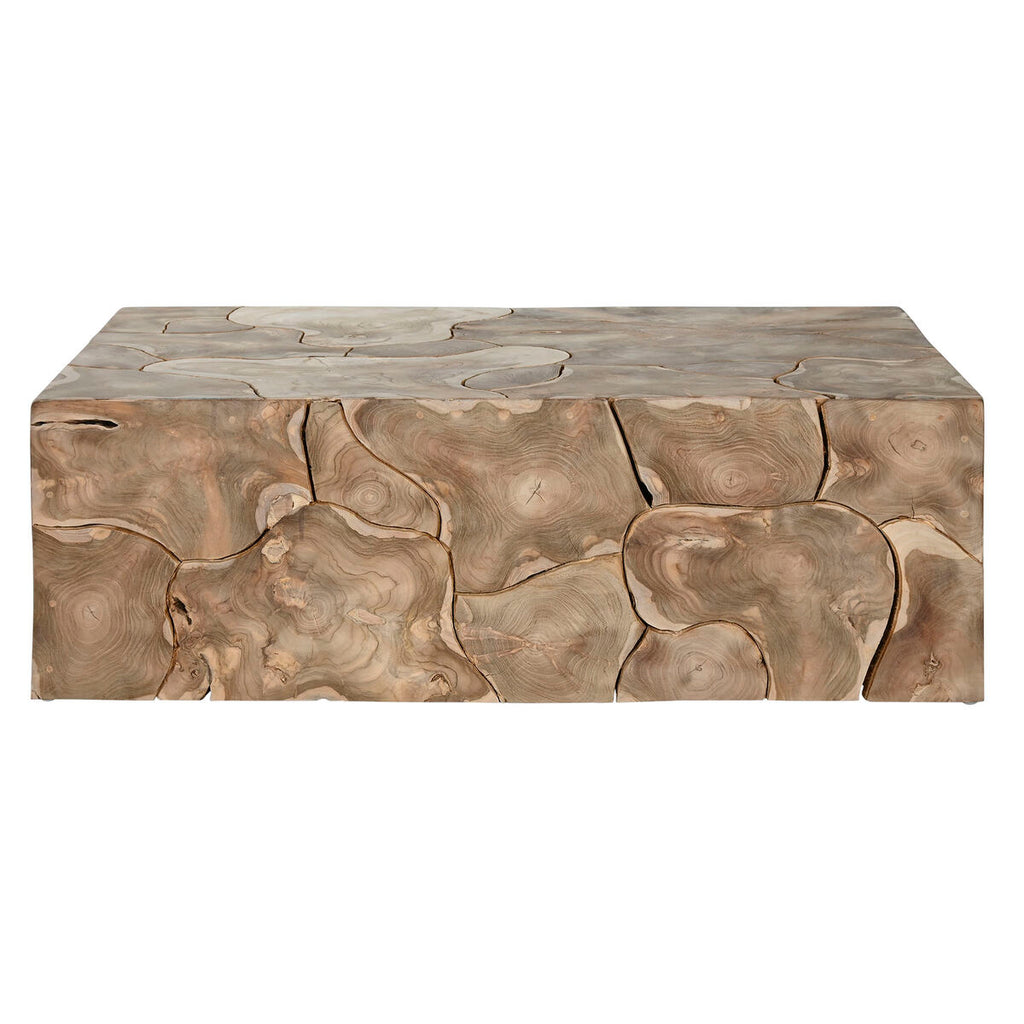 Mesa de centro de madera de teca natural, 120 cm — imagen 5