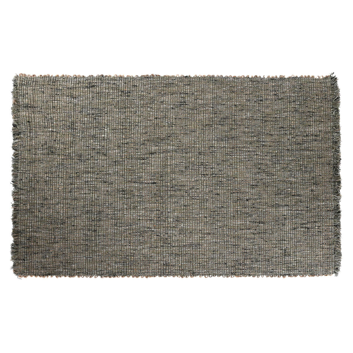 Alfombra turquesa de poliéster, yute y lana, 160 x 230 cm
