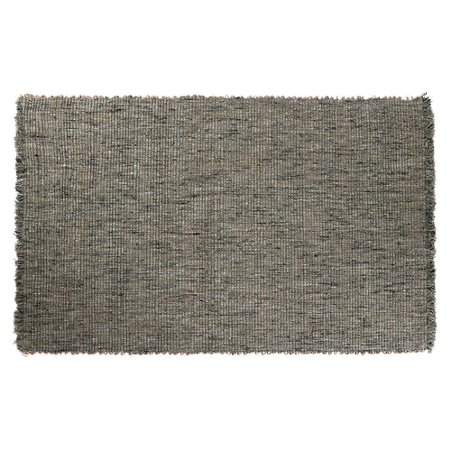 Alfombra turquesa de poliéster, yute y lana, 160 x 230 cm