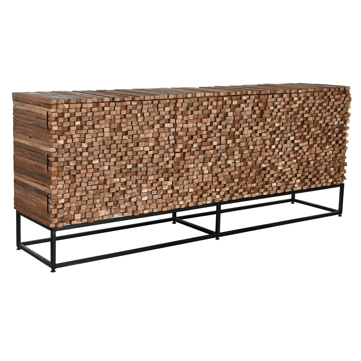 Aparador de madera de teca con 2 puertas, 200 x 45 x 82 cm