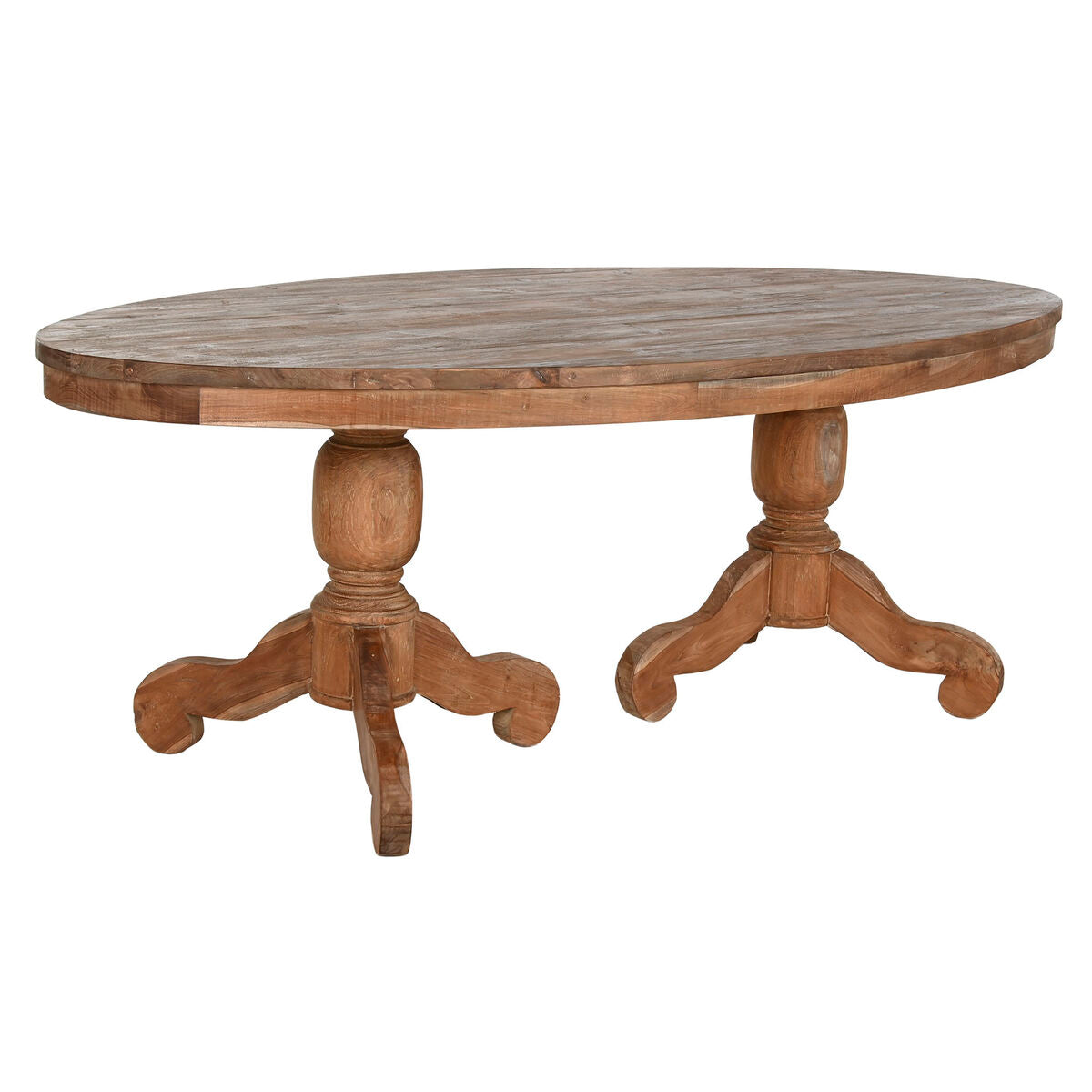 Mesa de comedor natural de madera de teca, 220 x 110 x 78 cm