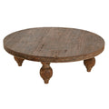 Mesa de centro natural de madera de teca, 100 x 100 x 30 cm