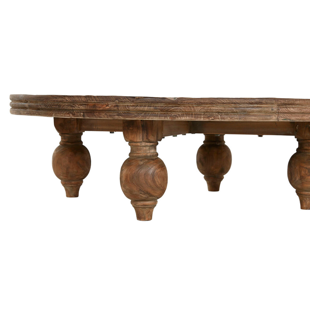 Mesa de centro natural de madera de teca, 100 x 100 x 30 cm — imagen 4