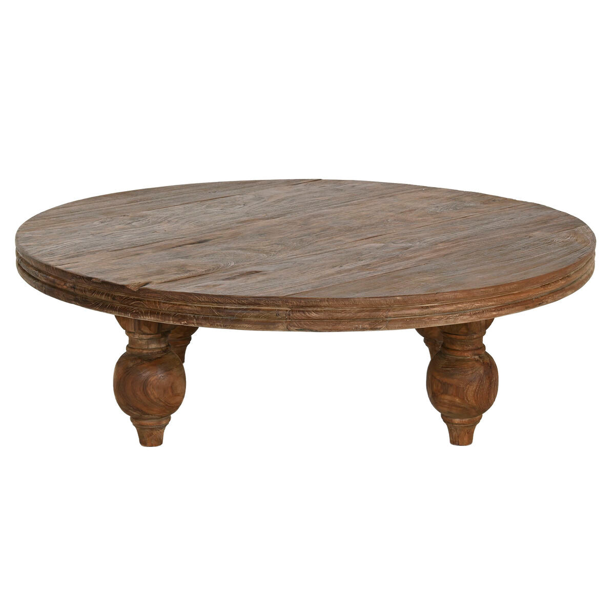 Mesa de centro natural de madera de teca, 100 x 100 x 30 cm — imagen 5