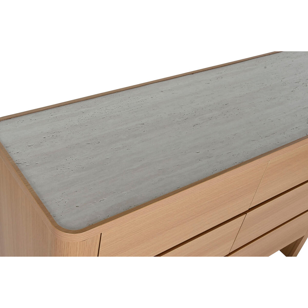 Cajonera moderna de mármol y madera MDF, 120 x 40 x 80 cm — imagen 4