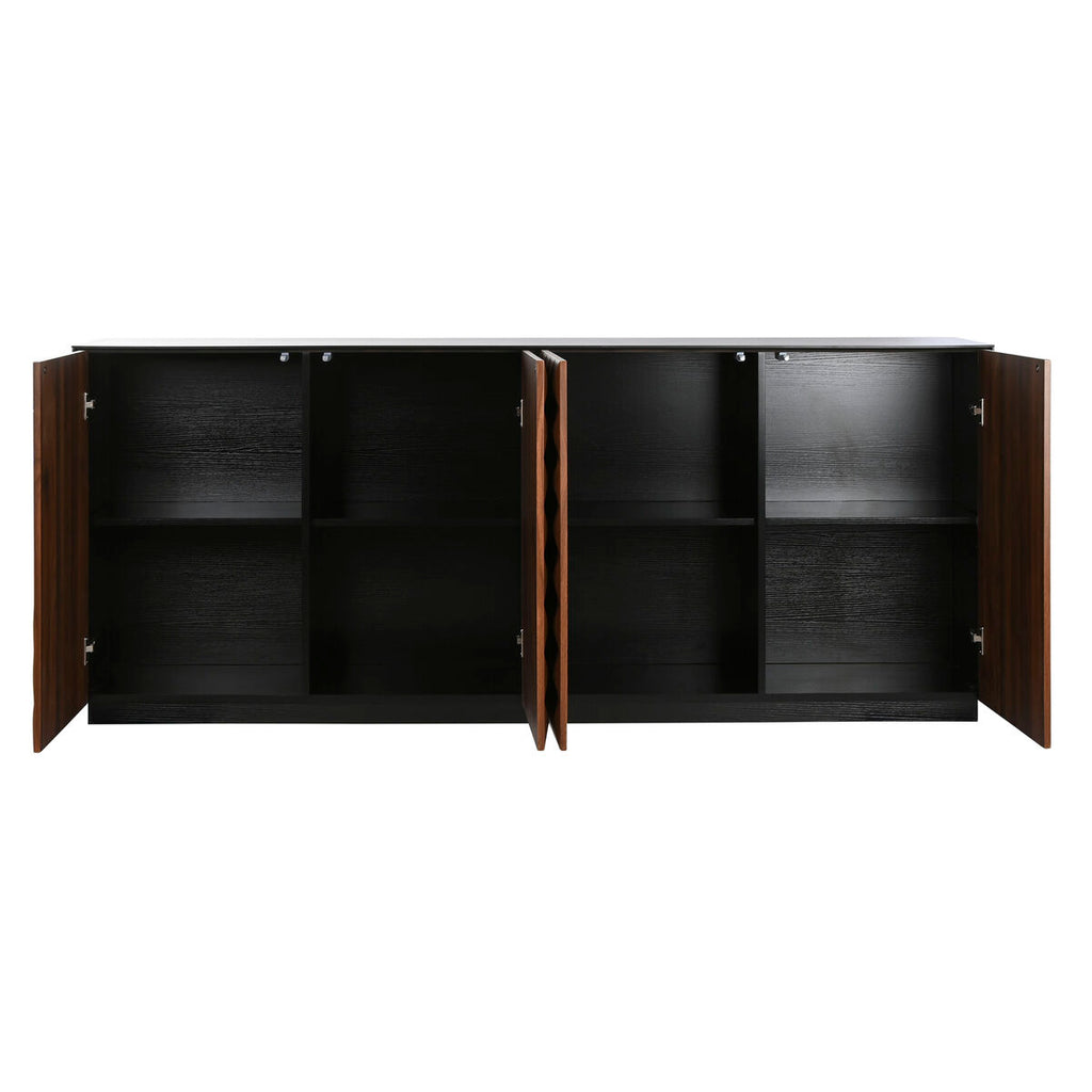 Aparador de madera MDF marrón y negro, 4 puertas — imagen 3