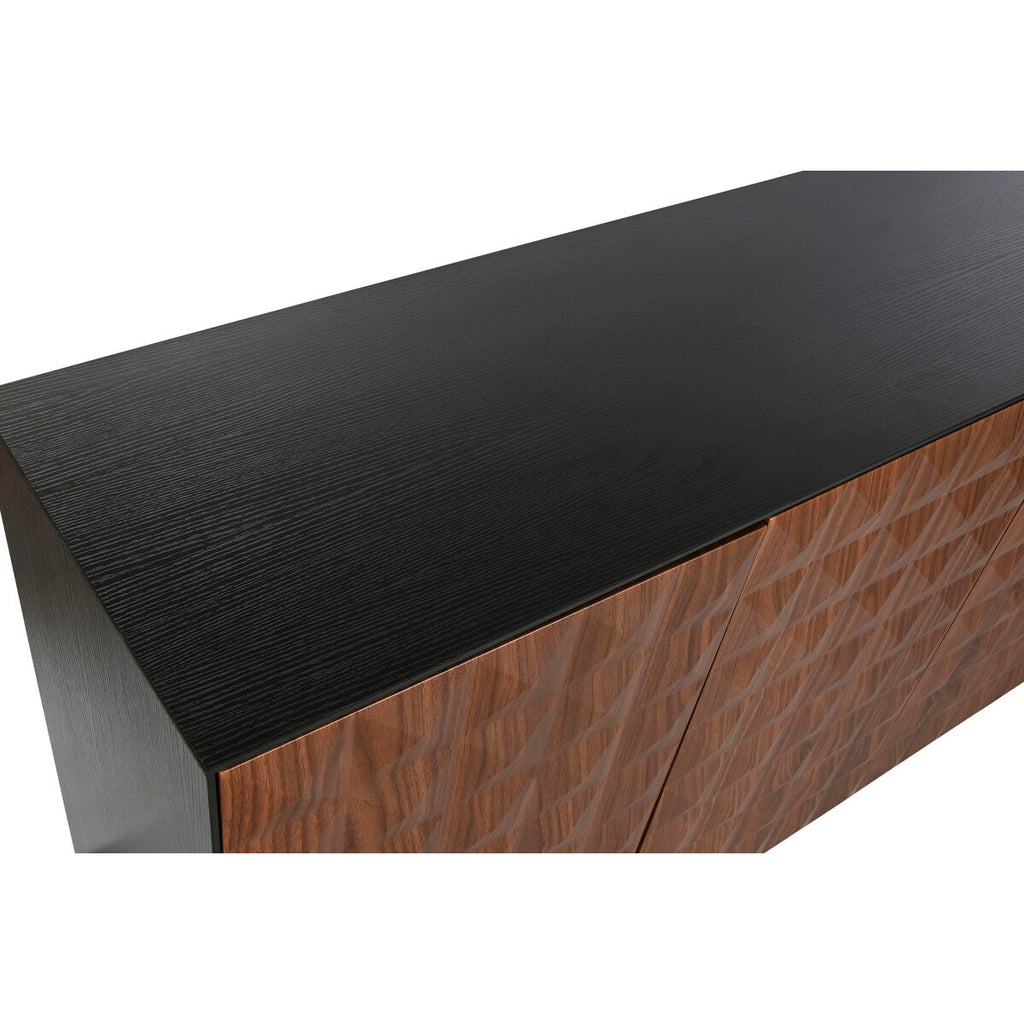 Aparador de madera MDF marrón y negro, 4 puertas — imagen 4
