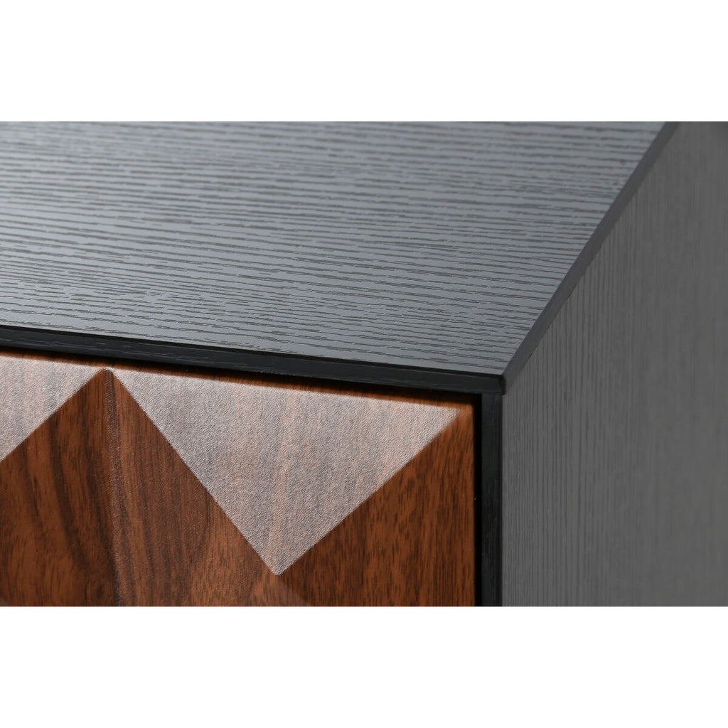 Aparador de madera MDF marrón y negro, 4 puertas — imagen 5