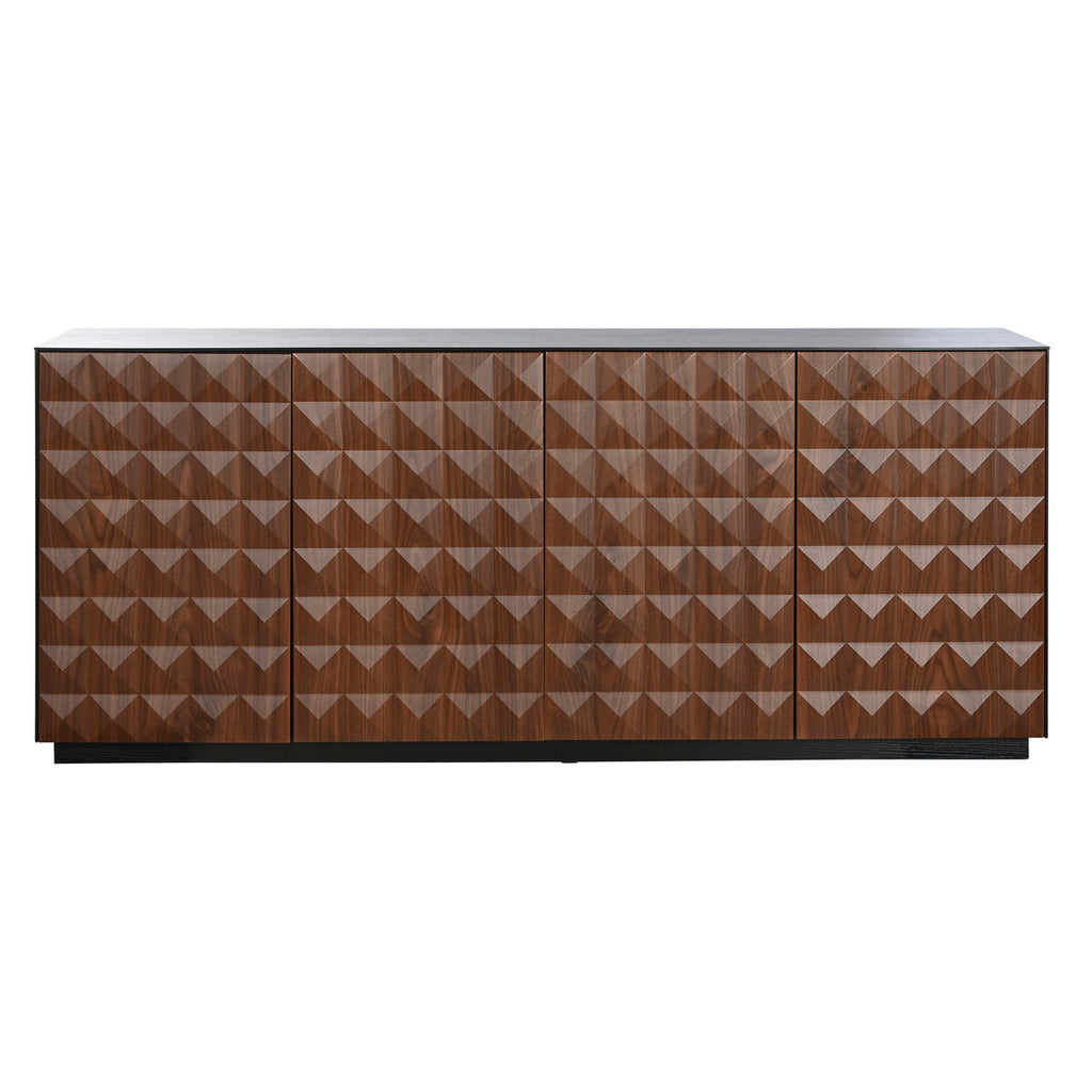 Aparador de madera MDF marrón y negro, 4 puertas — imagen 8
