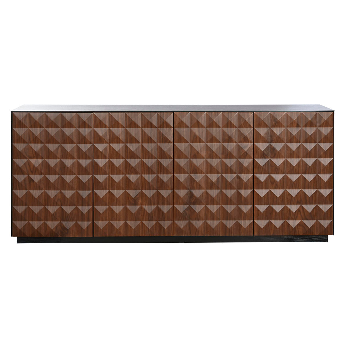 Aparador de madera MDF marrón y negro, 4 puertas — imagen 8