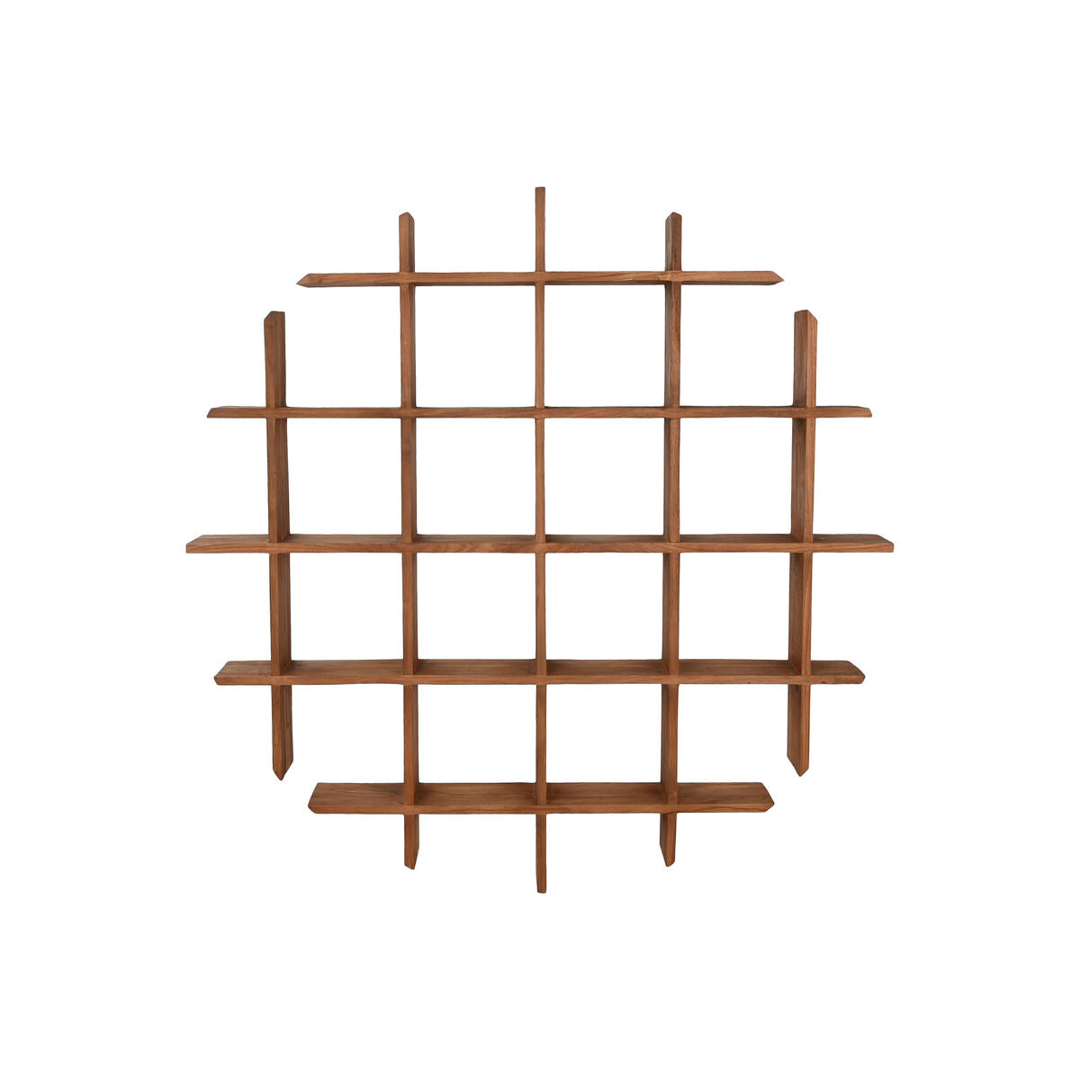 Estantería marrón de madera de teca, 120 x 15 x 120 cm