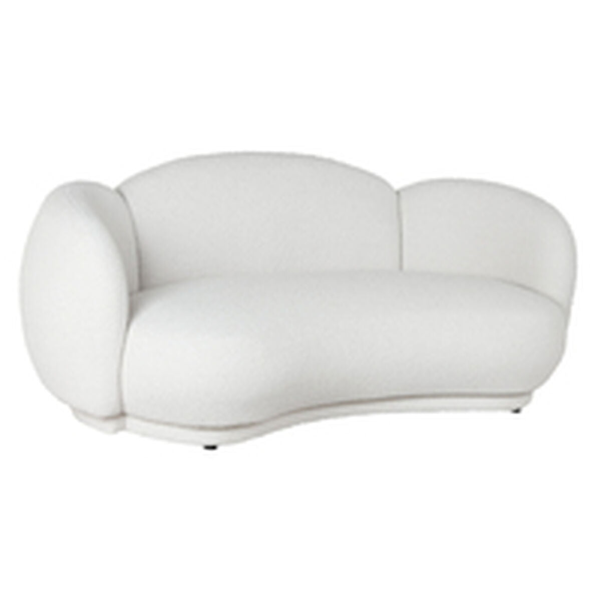 Sofá tapizado en poliéster blanco, diseño Nubes, 195 cm de ancho
