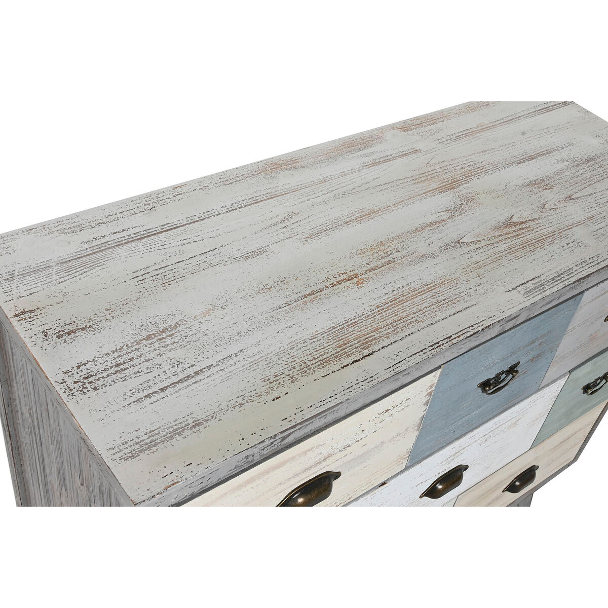 Cajonera de abeto gris, 8 cajones, estilo cottage, 100x40x80cm — imagen 2