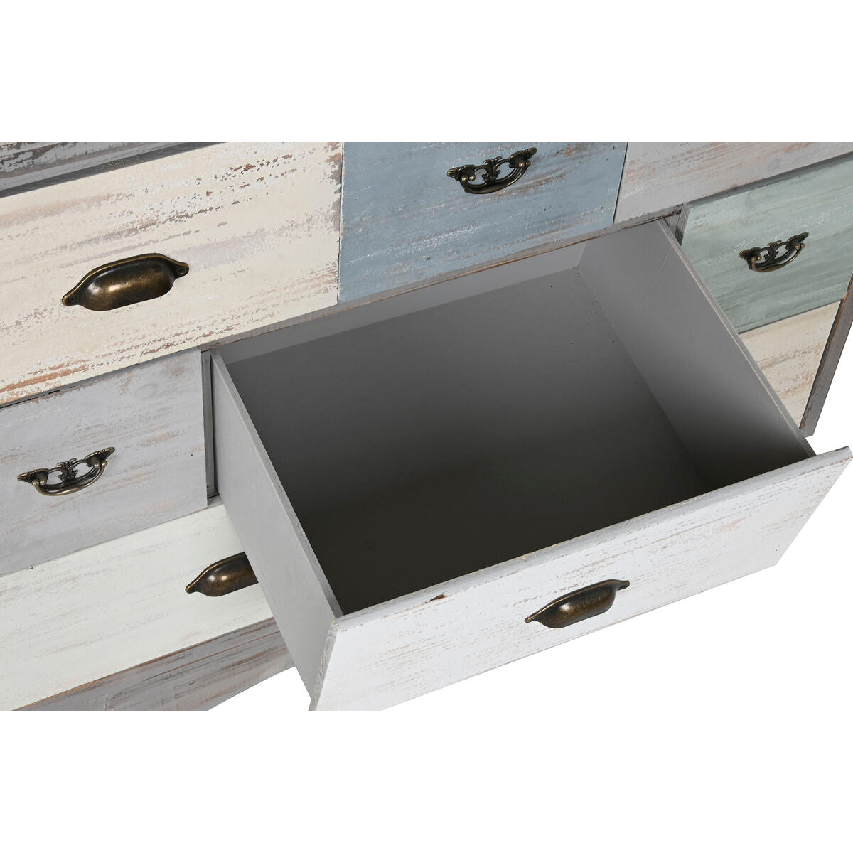 Cajonera de abeto gris, 8 cajones, estilo cottage, 100x40x80cm — imagen 4