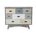 Cajonera de abeto gris, 8 cajones, estilo cottage, 100x40x80cm