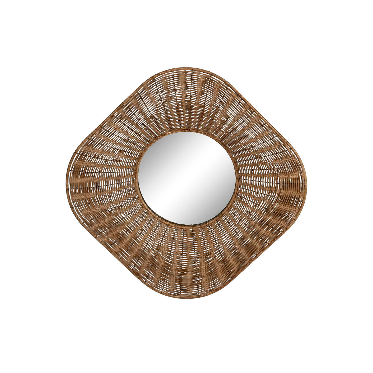Espejo de pared redondo de ratán, diseño Bali, 102 cm