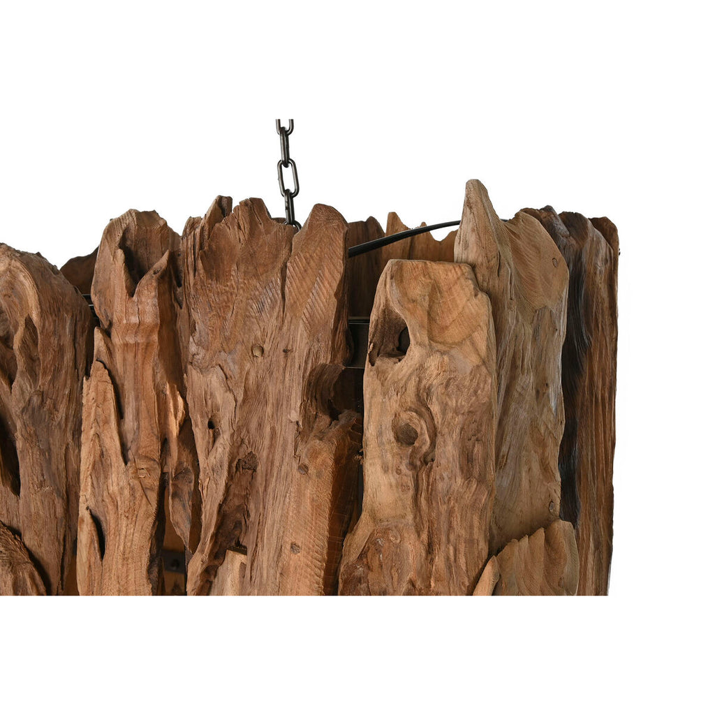 Lámpara de techo de hierro y madera de teca, 160 x 30 x 40 cm — imagen 5