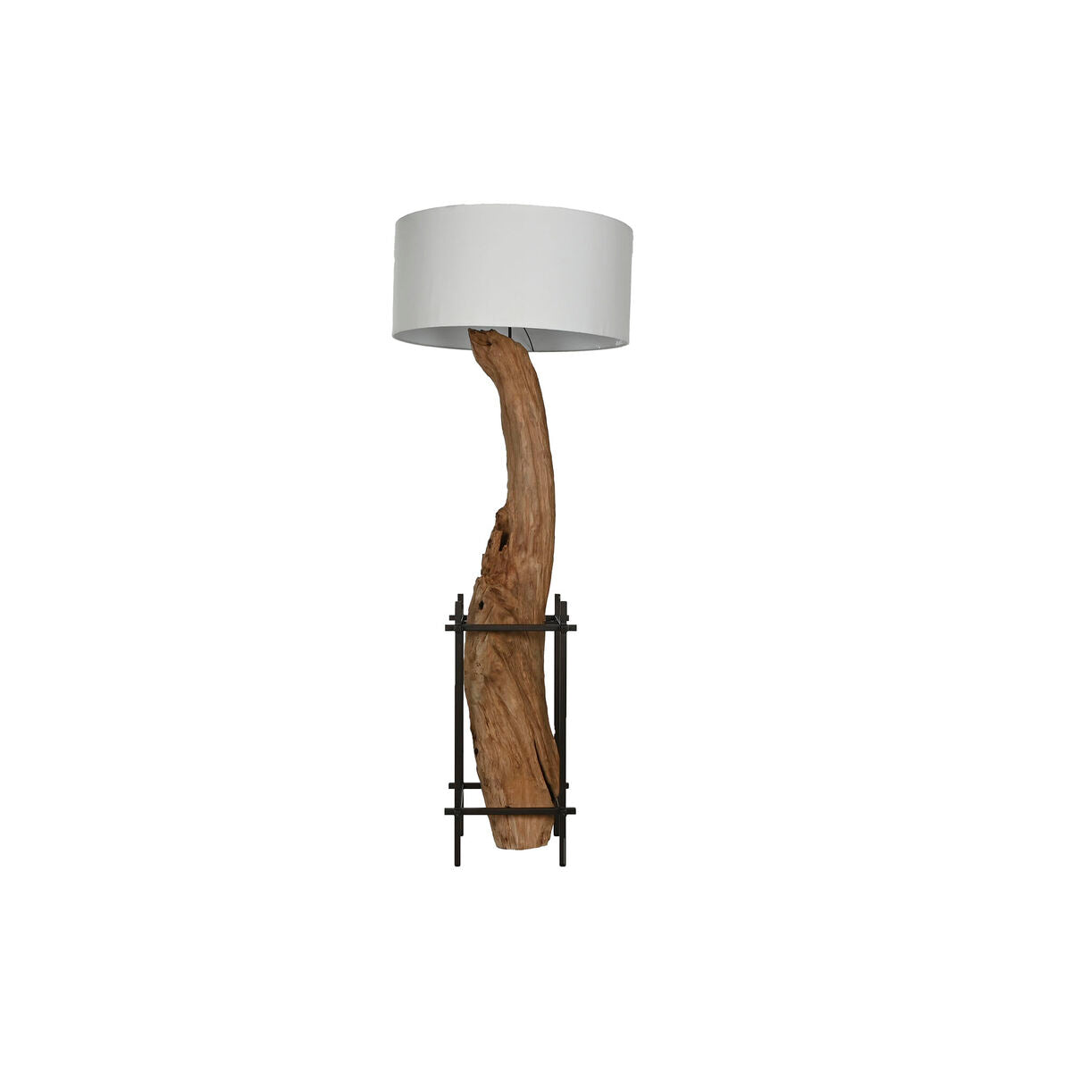 Lámpara de techo de hierro y madera de teca, 65 x 65 x 50 cm — imagen 6