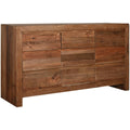 Cómoda natural de pino y madera reciclada, 161 x 48 x 90 cm
